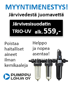 Watman Trio-UV järvivesisuodatin poistaa haitalliset aineet ilman kemikaaleja. Suomen halvin hinta 559 €!