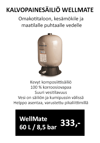 Kalvopainesäiliö WellMate 60L/8,5 bar omakotitaloihin, kesämökeille ja maatiloille puhtaalle vedelle