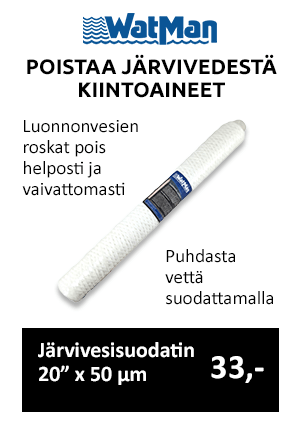 Järvivesisuodattimella järvivedestä puhdasta vettä