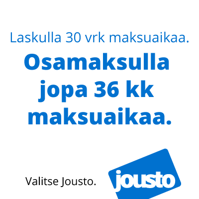 Joustolla laskulla saat 30 vuorokautta korotonta maksuaikaa. Laskun saatuasi voit päättää maksatko sen kokonaan vai osissa.