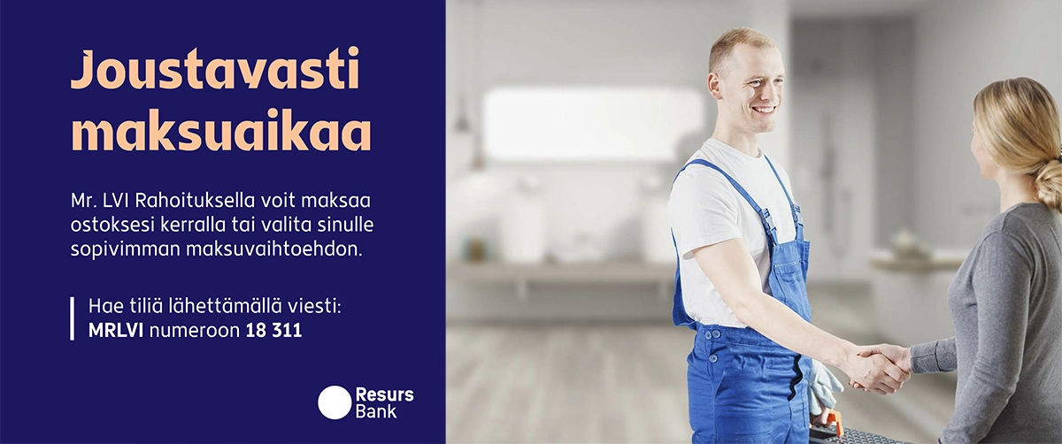Mr.lvi Resurs Bank Rahoituksella päätät itse missä tahdissa maksat ostoksesi. Mr.lvi Resurs Bank Rahoituksella päätät itse missä tahdissa maksat ostoksesi.