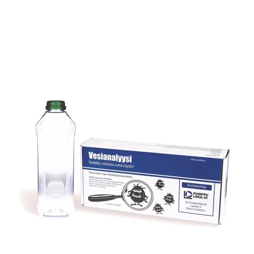 Watman laaja vesianalyysi kaivoveden laadun testaamiseen, porakaivon veden tukimukseen. LVI-3614407