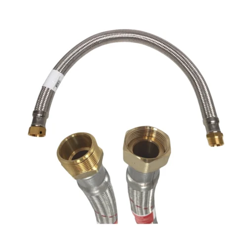 LVI-pörssin 800mm RST DN25 kytkentäletku SK 1" x UK 1", HDPE-kalvo, AISI304 teräspunos. Tuotenro: 6572080