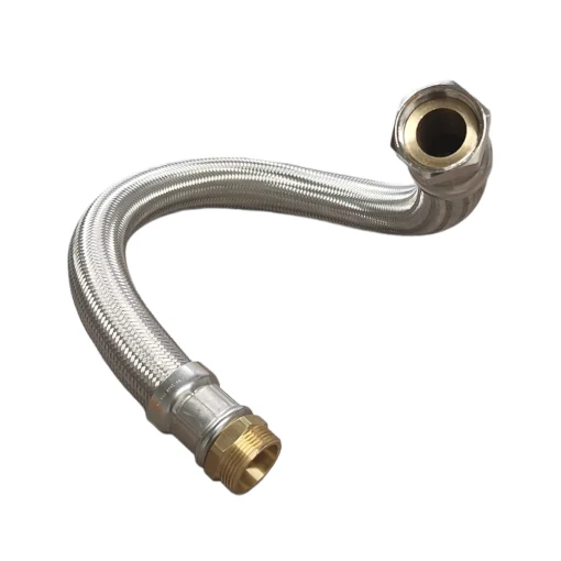 Pumppulohjan metallivahvisteinen vesipumpun / vesiautomaatin kytkentäletku R 1 1/4" uk/sk 0,8 m. Tuotenumero: 14073.